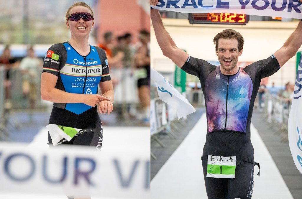 Hannelore Guillemyn en Joris Aerden winnen spectaculaire triatlon op race circuit van Zolder