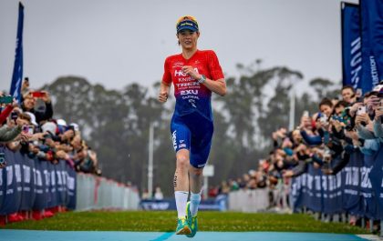 Taylor Knibb won de T100 San Francisco triatlon (foto: T100)