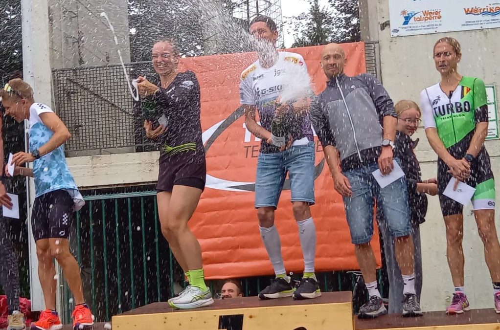 Sebastien Carabin wint Ostbelgian halve triatlon in Eupen, zijn vierde zware race op 2 weken tijd