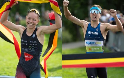 Hannelore Willen en Jonathan Wayaffe pakken Belgische titels kwarttriatlon in Hofstade (foto: Finishfoto.be/Jim De Sitter)