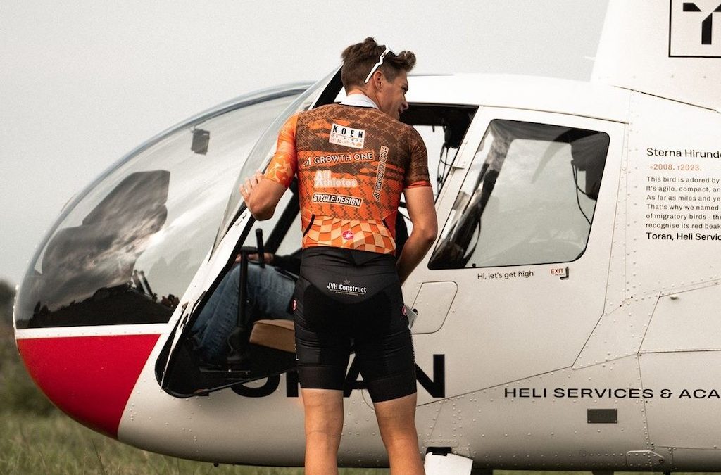 Jelle Wallays per helikopter naar de 70.3 Ironman Knokke-Heist